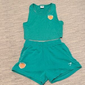 EUC GymShark matching set - shorts (S) and tank top (M)